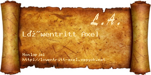Löwentritt Axel névjegykártya